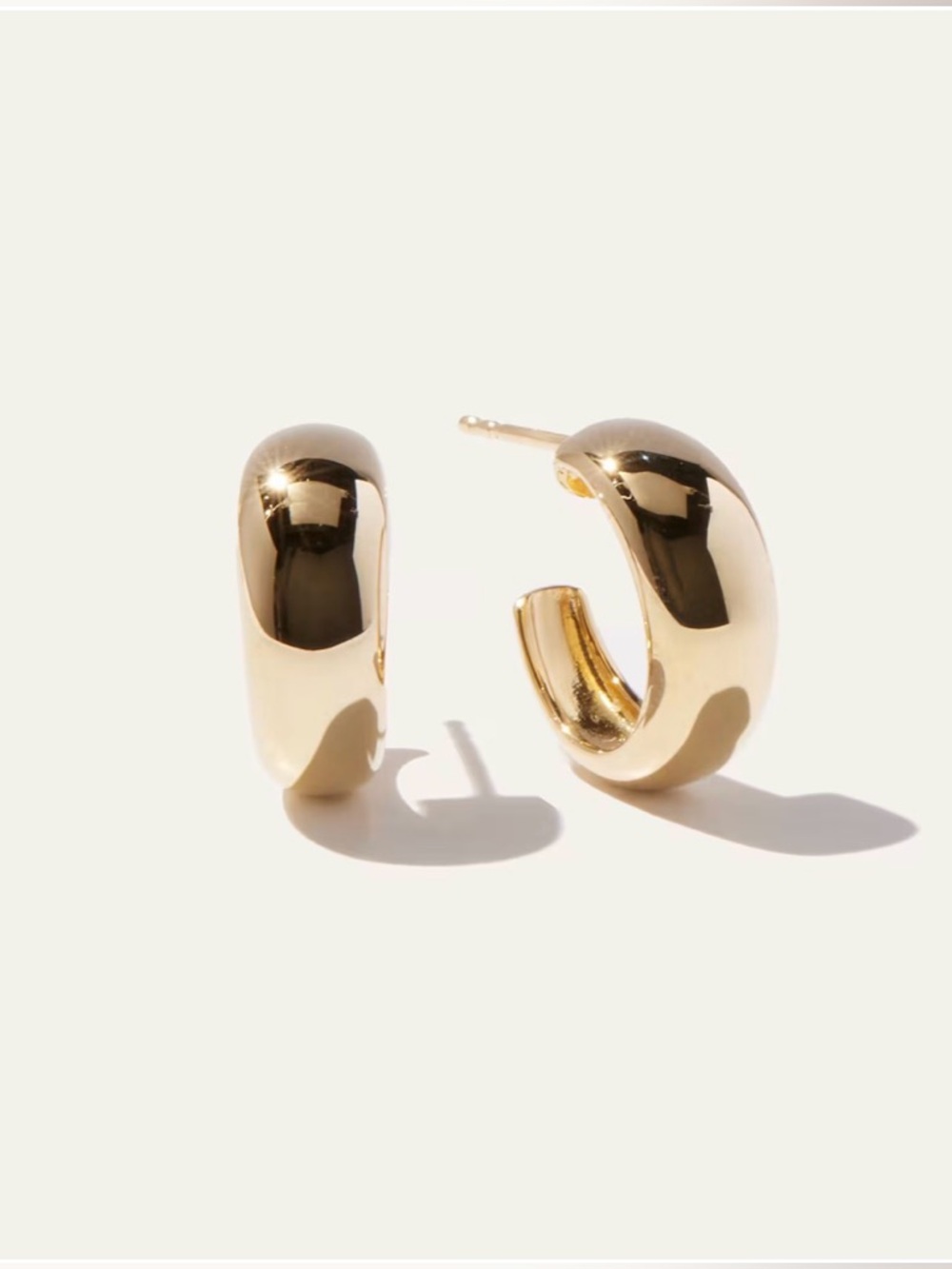 NIB Quince Chunky Hoops earrings in gold vermeil